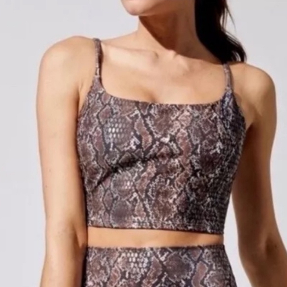 Carbon38 Brown True Snake Print Sports Bra. Size Small